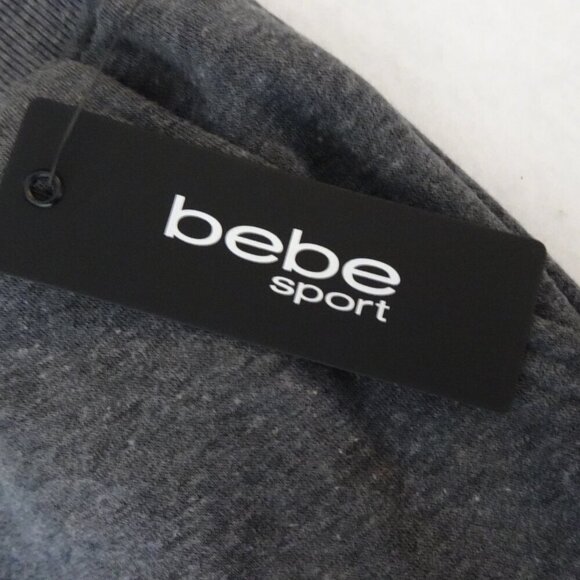 Bebe Fleece Sweatpants Women's Plus Size 3X Gray Rhinestone Logo Joggers - Picture 6 of 9